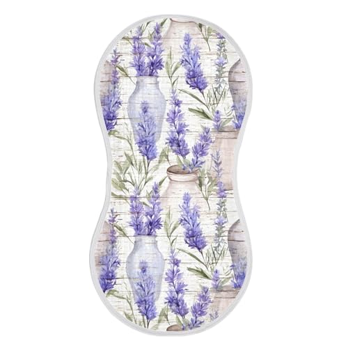 xigua Lavender Flowers Baby Burp Cloths for Newborn Boys and Girls 4 Pack, Soft & Absorbent Cotton Baby Burp Cloth, Baby Washcloths, Newborn Towel, Burp Rags