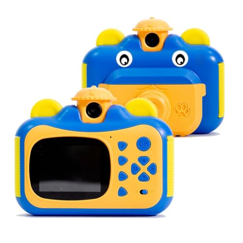 DAUTAI Cámara Instantánea para Niños, Cámara para Niños para Niños De 4 A 10 Años, 2400W HD Pixels 306 Grados Cámara Giratoria De 1080P Grabación De Video, Cosas Geniales para El Cumpleaños,Blue