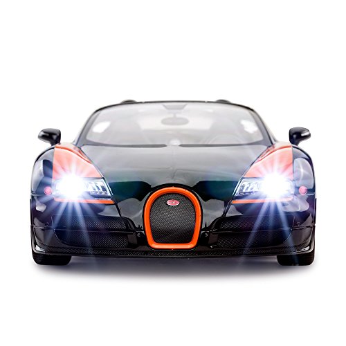 Rastar Bugatti Toy Car, 1/14 Bugatti Remote Control Car, Bugatti Veyron 16.4 Grand Sport Vitesse Rc Car - Black/Orange #TOP2