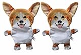 Piggy Poo and Crew Corgi Crinkle Squeaker Fetch Toys 2 Pack for Dogs Puppies Small Animals
