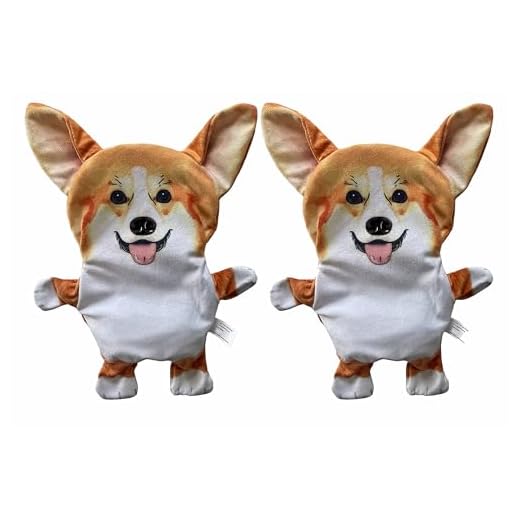 Corgi Paper Crinkle Squeaker Toy 2 Pack - Light Weight - Easy to Flip & Shake - 2 Squeakers in The Back end - Pet Toys - Handmade
