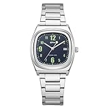 OIDEA Reloj Cuarzo Analógico Mujer: Reloj de Acero Inoxidable con Esfera Cuadrada Pequeña con Números Árabes Manecillas Luminosas Calendario - Regalos de Ocio