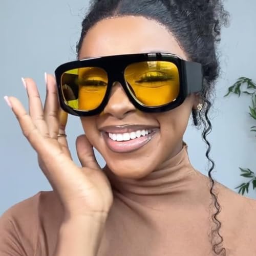 Lunettes de soleil vintage UV400 tendance branches larges mixtes