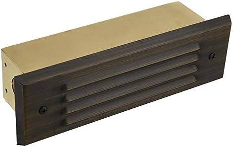 MarsLG BRS1 - Luz de paso extra ancha de latón macizo de bajo voltaje con placa frontal con listones en acabado de latón antiguo y bombillas LED G4