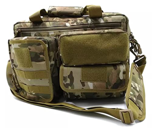 Image of Wapiti Designs Military Diaper Messenger Molle Bag for Dads with Changing Pad, Bottle Holder, Dirty Diaper Bag and Patches