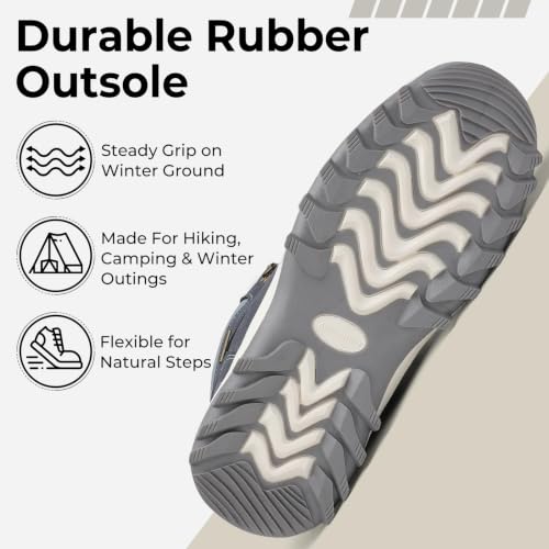 Image of Mishansha Men's Waterproof Snow Boots, Insulated Winter Hiking Boots