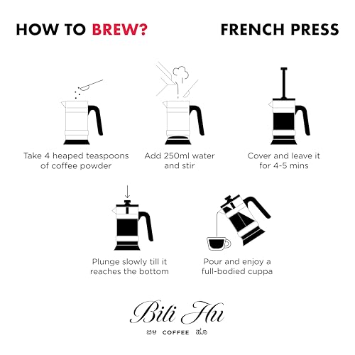 Image of Bili Hu Coffee, French Press Coffee Powder, Balur Estate, Robusta Blend, Medium Roast, (Pack of 1, 250 gms)