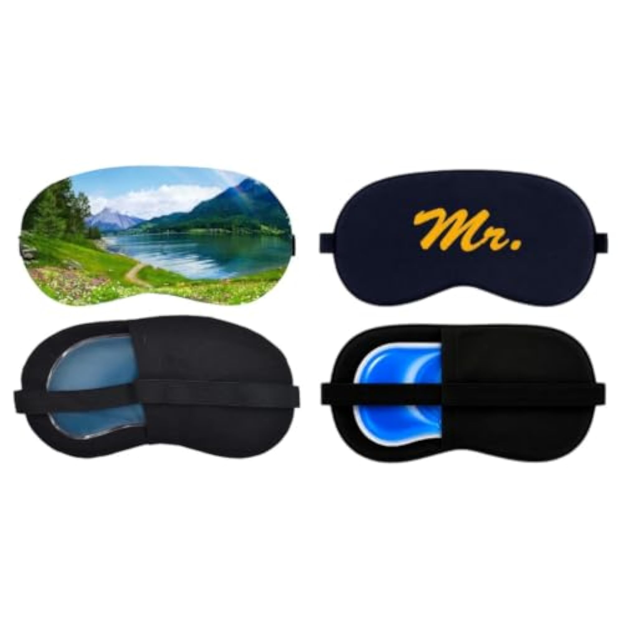 Combo Pack of 2 Mountain Lake Print Eye Masks