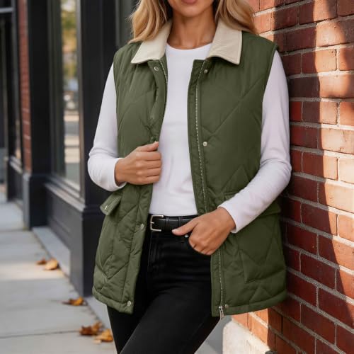Lainyong Quilted Jacket Women Lightweight Winter Puffer Vests with Pockets - image 6