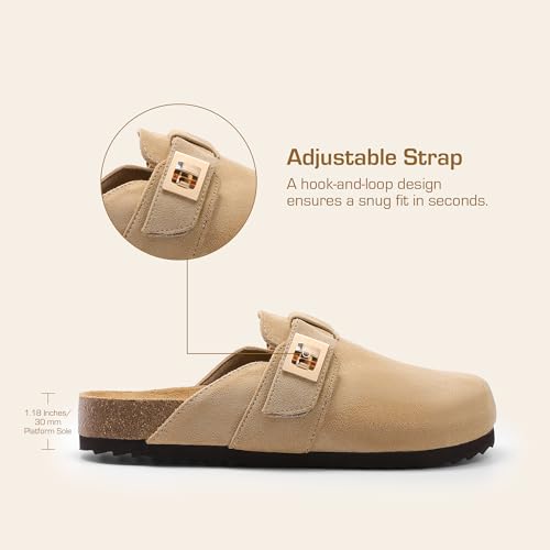 DREAM PAIRS Women's Clogs for Women Mules Cork Footbed Slip-On Shoes with Arch Support - image 4