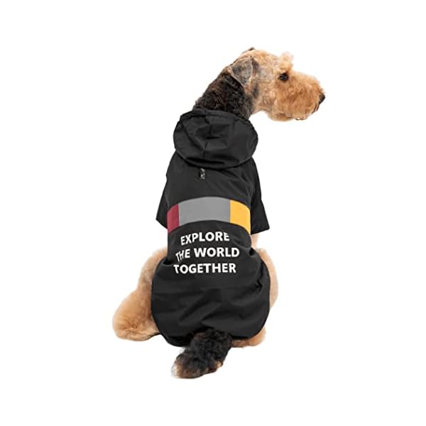 Petridge Dog Raincoat Jacket Waterproof Windproof Coat for Small Medium Large Dogs (55 Black) Petridge Dog Raincoat Jacket Waterproof Windproof Coat for Small Medium Large Dogs (55 Black)