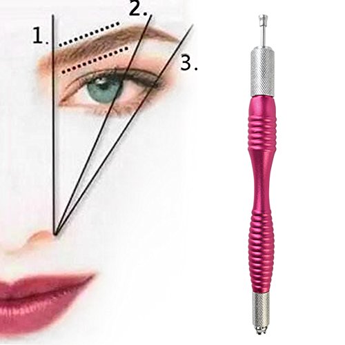 Permanent Makeup Manual Pen 2 Head Microblading Pen Operate More Easil with the Aluminum Holder at One End Antiskid Misty Eyebrow Microblading Pen