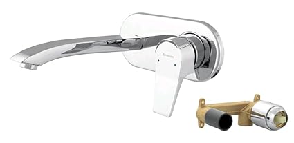 PARRYWARE Aqua Wall Mounted Single Lever WASH Basin Diverter with Exposed Part KIT, Brass &Chrome Finish(G9002A1+G5767A1)