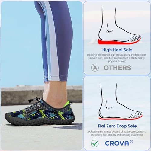 CROVA Built-in Heel Grips Water Shoes for Kids Girls Boys Hiking Shoes Wide Barefoot Swim Beach Pools Slip-On Quick Dry Lightweight for Big Little Kids Toddler — view 6