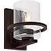 Forte 2404-01-04 Halo - 1 Light Wall Sconce, Black Finish with Clear Glass