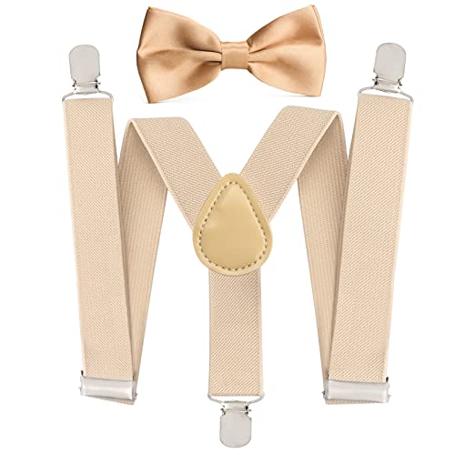 Beelittle 1920s Boys Old Man Costume 52cm Fedora Hat Suspenders Bow Tie Set Adjustable Y Back4