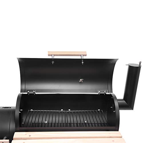 Charcoal-Grill-with-Side-Fire-Box-and-Offset-Smoker-BBQ-Outdoor-Picnic-Camping-Patio-Backyard-Cooking