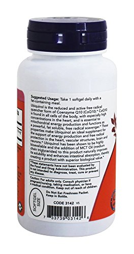 Ubiquinol 100 miligramas 60 cápsulas Now Foods