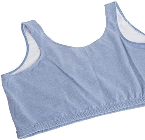 DELA DISCOUNT 41Y1dxzW9pL._AC_ Fruit of the Loom Women's Builtup Tank style Sports Bra, Heather Blue/White/Heather Grey-3 Pack, 48  