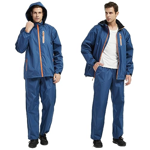 Image of Ourcan Rain Suits for Man Women Waterproof Lightweight Rain Gear Rain Coats Breathable Jacket Pants for Golf, Fishing,Hiking