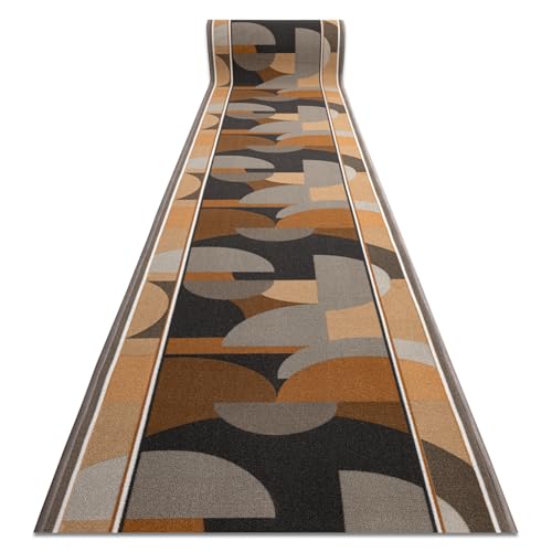 rugsx Alfombra Antideslizante MALIS Geometric, Alfombra de Pasillo, Dormitorio, salón, por Metros, Beige 67x780 cm