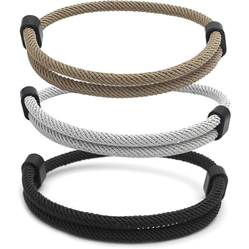 UIEXAY 2 Piezas Pulsera De Cuerda De Vela Para Hombres, Pulsera Surfer Hecha A Mano, Pulsera Ajustable De Paracord Para Hombres Y Mujeres, Pulsera Trenzada Resistente Al Agua