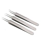 Professional Blackhead & Splinter Remover Tools Easily Cure Pimples Whiteheads Comedones Acne Zit Ingrown Hairs and Facial Impurities Surgical Stainless Steel(3PCS)