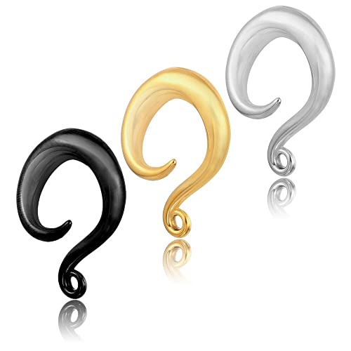 Gauge: 0g(8mm) 3 Pairs LADEMAYH DIY Ear Weight Hook for Ear Piercing Jewelry Stainless Steel Plugs Dangle Ear Pierced Expander Gauge Gauge: 0g(8mm) 3 Pairs LADEMAYH DIY Ear Weight Hook for Ear Piercing Jewelry Stainless Steel Plugs Dangle Ear Pierced Expander Gauge