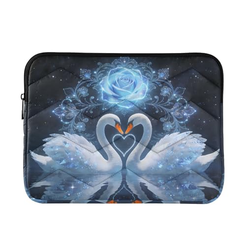 Funda para laptop con diseño de cisne 15.7x11.8 pulg miniatura 1
