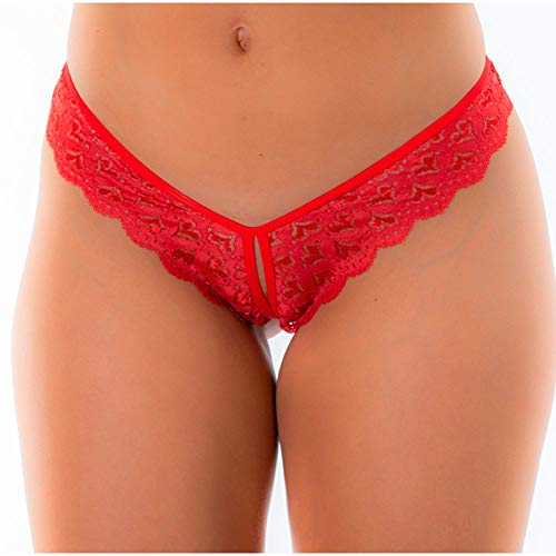 Lingerie Calcinha Tanga Fio Dental Tamanho único Erotika Vermelho