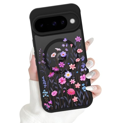 Coque Google Pixel 10 magnétique fleurie idéale pour le quotidien