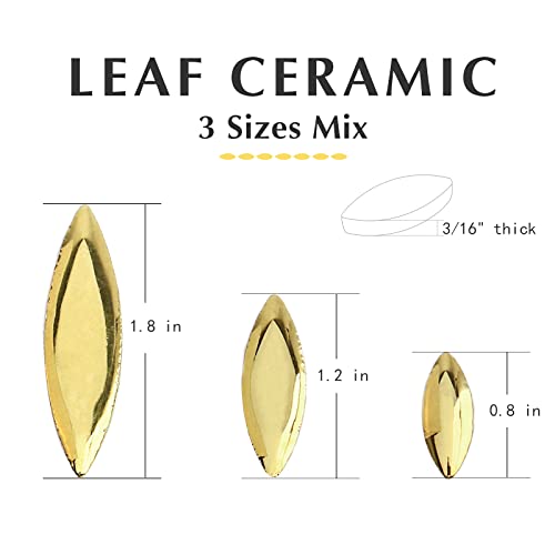 Youway Style Ceramic Mosaic Tiles For Crafts, Petal Shape Golden Mosaic Ceramic Tiles For Mosaic Table Decor,Diy Mosaic Kits(3 Sizes,7Oz) #TOP4