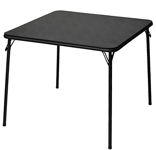 EAZYGOODS Standard Bridge Card Game Table With Folding Legs In Square Black Design