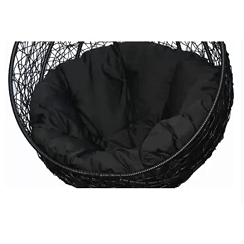 Image of Hammock Swing Chair Without Stand Hanging Swings for Indoor, Outdoor, Home, Patio, Yard, Balcony, Garden (Black Swing /Black Cushion)