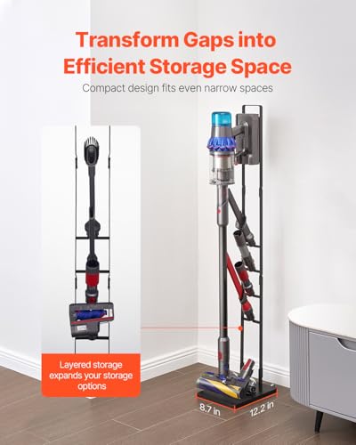 Image of VEVOR Vacuum Stand, Compatible with V6 V7 V8 V10 V11 V15, Stable Vacuum Stand Holder with Wheels for DC30 DC31 DC34 DC35 DC58 DC59 DC62 D74 Cordless Upright Vacuum Cleaners & Accessories