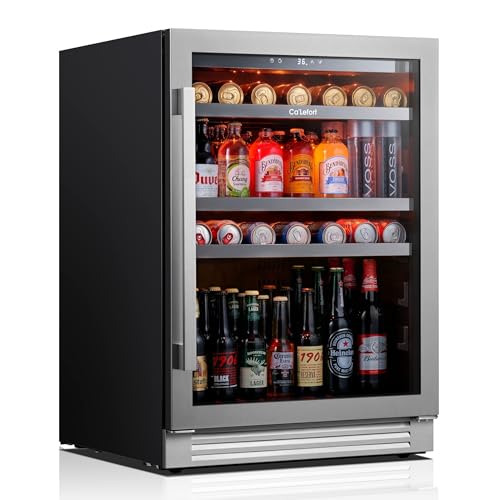 CaLefort 24 Beverage Refrigerator - 180 Cans Beverage Cooler Glass Door
