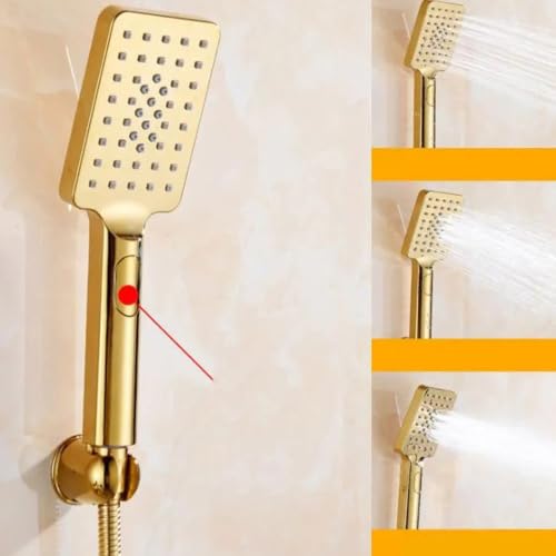 Baignoire triple eau chaude et froide avec mitigeur de douche en laiton doré