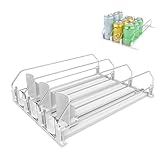 Automatisch Kühlschrank Organizer Getränke, 3 Reihen Dosenspender für 12–15 Dosen, 31×25cm Selbstschiebender Kühlschrank Dosen Organizer Getränkespender für Küche Abstellraum Supermarkt