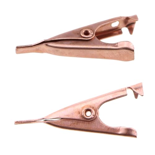 Image of MEETOOT 10PCS Compact Power Supply Charging Clip Test Clip 27MM All Copper Flat Crocodile Clip for Soldering Heat Sinks or Test Lead Connector
