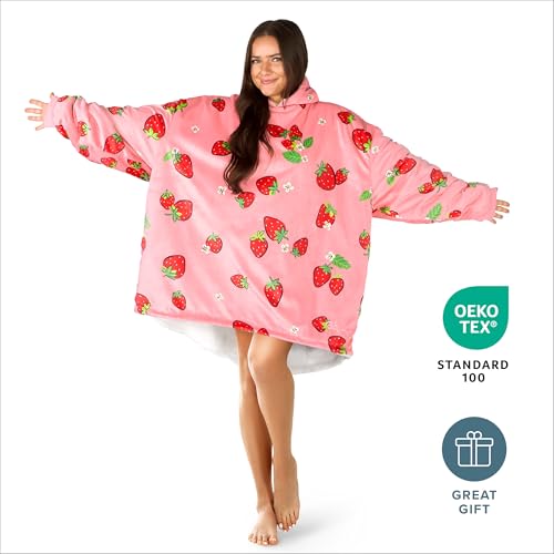 Image of Bare Home Wearable Blanket Hoodie - Soft Plush Sherpa - Warm and Cozy - Oversized Wearable Blanket