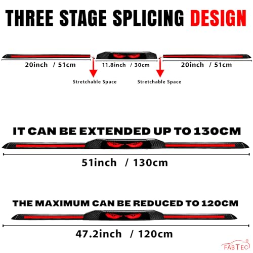 Image of FABTEC LED Car Spoiler Brake Light Strip | Devil Eye Rear Wing Third Brake Light with Turn Signal, Running Light & Brake Function | Universal Sedan Car Accessories Rear High Mount Stop Lamp