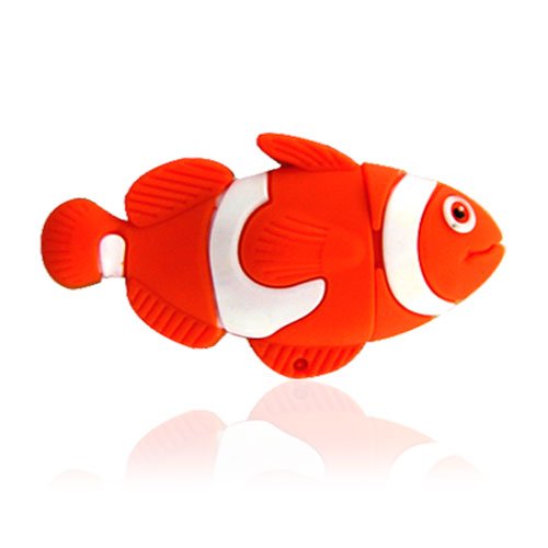 818-TEch No50400040008 Hi-Speed 2.0 clé USB 8Go poisson rouge clown 3D orange