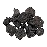 NUOBESTY Piedras Volcánicas Naturales Porosas para Plantas y Acuarios Decorativas para Jardín y Macetas Rocas Negras y Rojas para Chimenea y Paisajismo Paquete