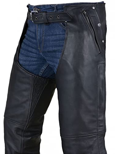 Dream Apparel DA-C4334-11-5XL Black Motorcycle Leather Chaps thumb #2