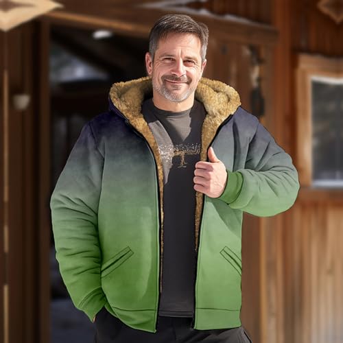 ADHOWBEW Winter Jackets for Men Warm Fleece Lined Long Sleeve Vintage Big and Tall Zip Up Sherpa Hunting Thicken Outerwear2