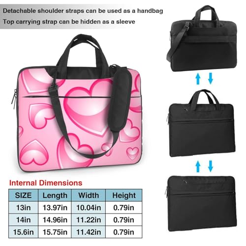 Sacoche pc portable motif cœurs roses et sac à main ordinateur fin