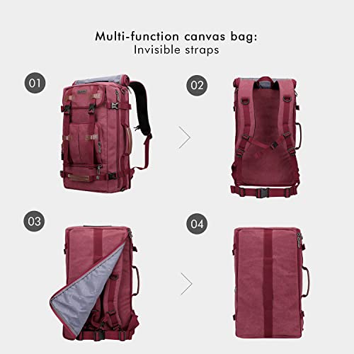 Image of WITZMAN Canvas Backpack for Man Vintage Travel Backpack Large Laptop Backpack Convertible Shoulder Rucksack