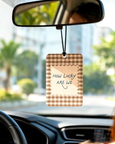 Image of Car Air Fresheners for Women, 5 Pack Western Cowgirl Hanging Car Freshener, Cute Car Accessories with Cow Print Bow, Cowboy Boots & Lucky Horseshoe, Rear View Mirror Ornament