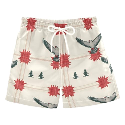 Hawk Plaid Boys Swim Trunks Toddler Shorts Swimwear Boardshorts Multicoloured