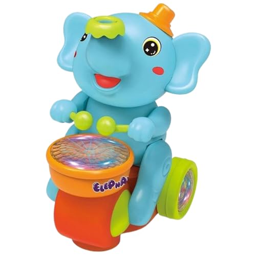 Jouet éléphant Marche éléphant Bébé Jouets Musicaux Avec Tambour Voiture électrique Avec Lumières Et Sons LED Jouets D'activité Sensorielle Apprentissage Jouets éducatifs En Mouvement Jouet Batteur él